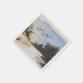 SERVIETTE EN PAPIER CAMPAGNE ENSOLEILLÉE DANS LE MONOGRAMME TOSCANE (Coin)