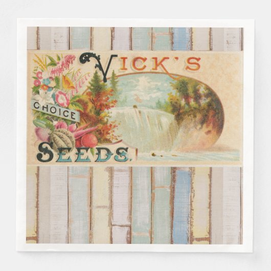 Serviette En Papier Campagne primitive Shabby Végétarien Bio Victorien (Devant)