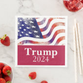 Serviette En Papier Campagne Trump 2024 - Drapeau américain (En situation)