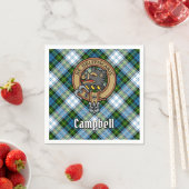 Serviette En Papier Campbell Crest au-dessus de Tartan (En situation)