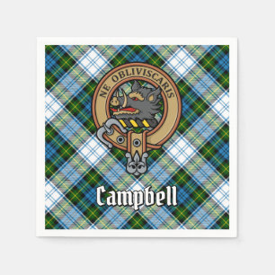 Serviette En Papier Campbell Crest au-dessus de Tartan
