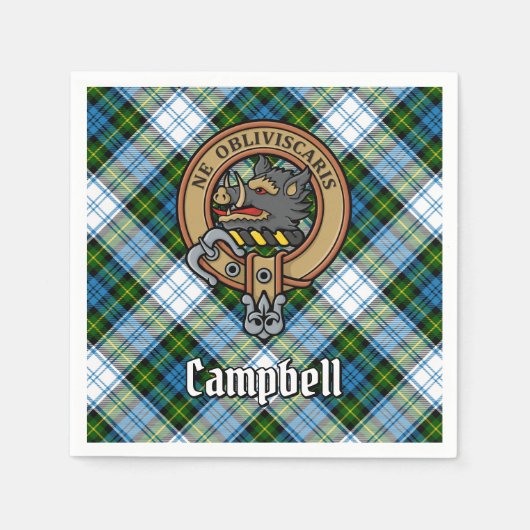 Serviette En Papier Campbell Crest au-dessus de Tartan (Devant)