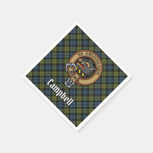 Serviette En Papier Campbell Crest sur Tartan (Coin)