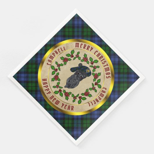 Serviette En Papier Campbell Scottie Dog Christmas Paper Dinner Napkin (Coin)