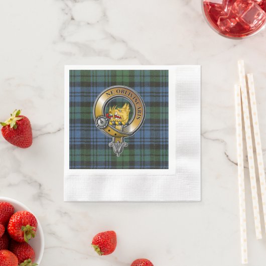 Serviette En Papier Campbell Tartan & Badge (En situation)