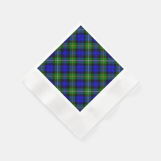 Serviette En Papier Campbell tartan bleu vert plaid (Coin)