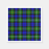 Serviette En Papier Campbell tartan bleu vert plaid (Devant)