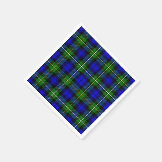 Serviette En Papier Campbell tartan bleu vert plaid (Coin)