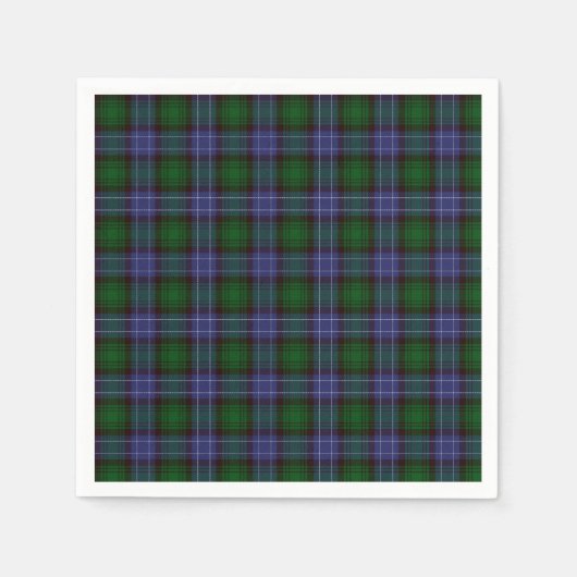 Serviette En Papier Campbell Tartan Green Plaid (Devant)