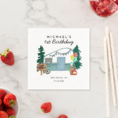 Serviette En Papier Camper Camper Van Trees Camping 1er anniversaire (En situation)