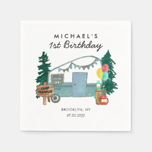 Serviette En Papier Camper Camper Van Trees Camping 1er anniversaire