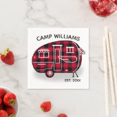 Serviette En Papier Camper Russe Buffalo Rouge Plaid Monogram Holiday (En situation)