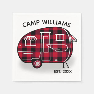 Serviette En Papier Camper Russe Buffalo Rouge Plaid Monogram Holiday