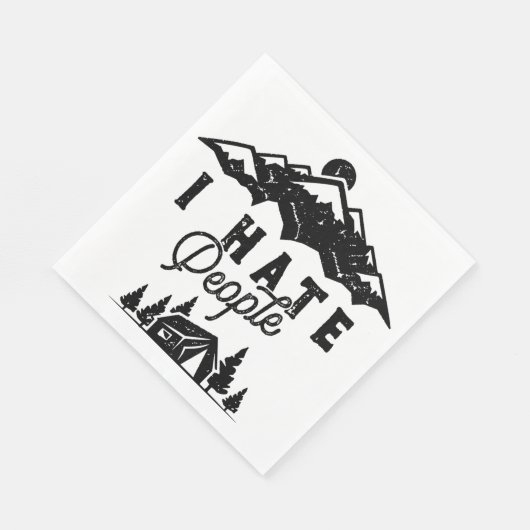 Serviette En Papier Camping Anti-Social Drôle Je Déteste Les Gens (Coin)