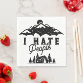 Serviette En Papier Camping Anti-Social Drôle Je Déteste Les Gens