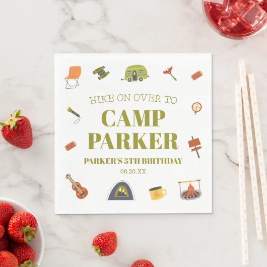 Serviette En Papier Camping Camper Fête d'anniversaire (En situation)