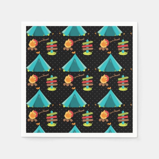 Serviette En Papier Camping d'été - choisissez votre couleur de fond (Devant)