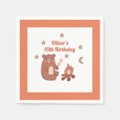 Serviette En Papier Camping d'Ours Blancs Cute Anniversaire (Devant)