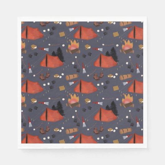 Serviette En Papier Camping Extérieur Aventure Été Feu de camp (Devant)