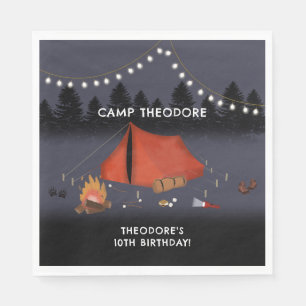 Serviette En Papier Camping Outdoor Adventure Camping Fête d'anniversa