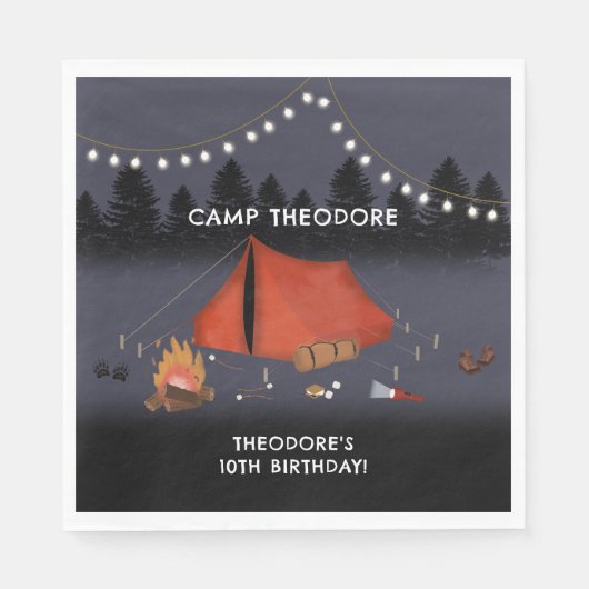 Serviette En Papier Camping Outdoor Adventure Camping Fête d'anniversa (Devant)