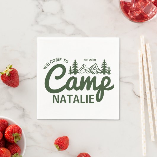 Serviette En Papier Camping personnalisé Bachelorette Party Bridesmait (En situation)