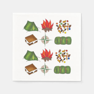 Serviette En Papier Camping Randonnée extérieur Camp d'été Napkins