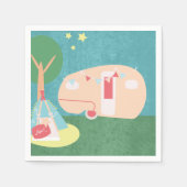 Serviette En Papier Camping Retro Party Stars Nuit Anniversaire (Devant)