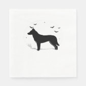 Serviette En Papier Canaan Chien - Halloween Lune Silhouette Classique (Devant)
