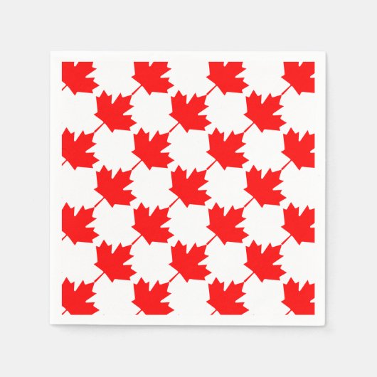 Serviette En Papier Canada Motif de feuille d'érable rouge (Devant)
