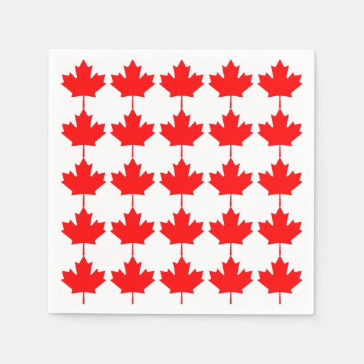 Serviette En Papier Canada Motif de feuille d'érable rouge (Devant)