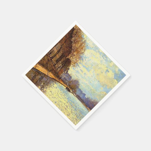 Serviette En Papier Canal St Martin par Sisley Impressionniste Peintur (Coin)