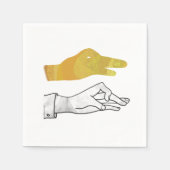 Serviette En Papier Canard à silhouette à main jaune (Devant)