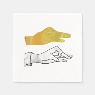 Serviette En Papier Canard à silhouette à main jaune