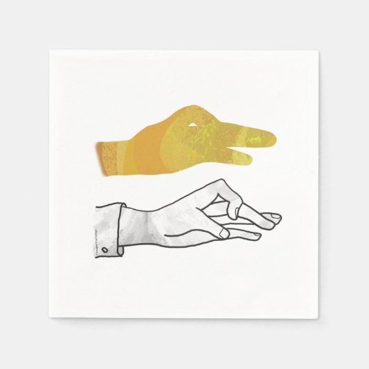 Serviette En Papier Canard à silhouette à main jaune (Devant)