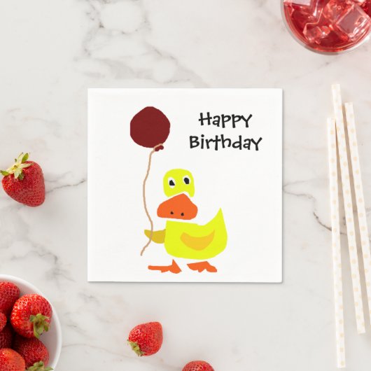 Serviette En Papier Canard amusant avec ballons Joyeux serviettes d'an (En situation)