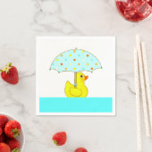 Serviette En Papier Canard baby shower Chéri Avec Parapluie (En situation)