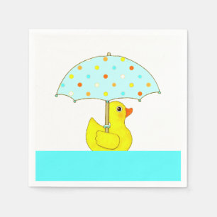 Serviette En Papier Canard baby shower Chéri Avec Parapluie