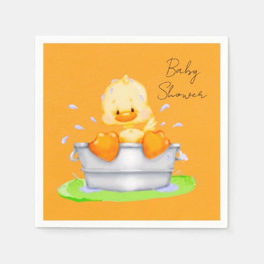 Serviette En Papier Canard dans un Baby shower à Tub (Devant)