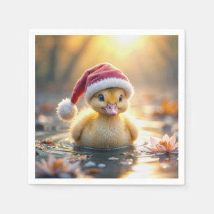 Serviette En Papier Canard de Noël jaune