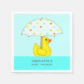 Serviette En Papier Canard en caoutchouc baby shower avec parapluie (Devant)