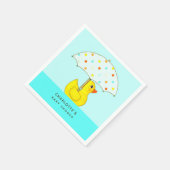 Serviette En Papier Canard en caoutchouc baby shower avec parapluie (Coin)