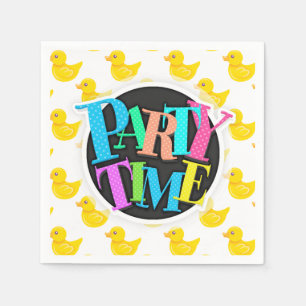 Serviette En Papier Canard en caoutchouc jaune et blanc, Canard