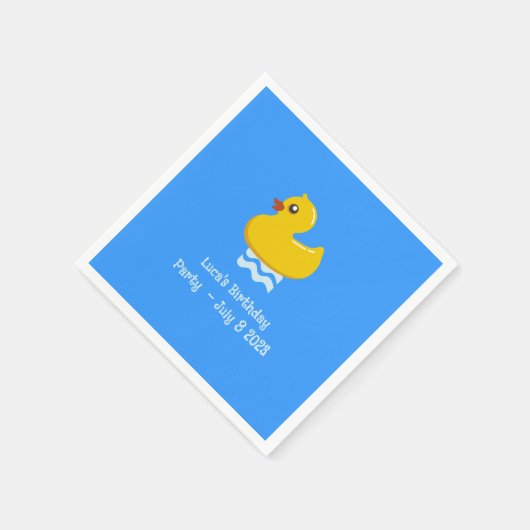 Serviette En Papier canard en caoutchouc jaune -fête d'anniversaire (Coin)