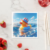 Serviette En Papier Canard en caoutchouc jaune patriotique (En situation)