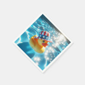 Serviette En Papier Canard En Caoutchouc Jaune Patriotique En Piscine (Coin)