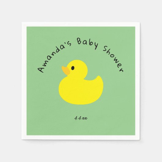 Serviette En Papier Canard jaune - Baby shower (Devant)