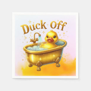 Serviette En Papier Canard jaune dans la baignoire