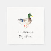 Serviette En Papier Canard Mallard Baby shower minimal moderne élégant (Devant)