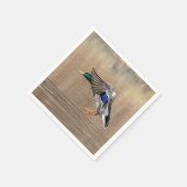 Serviette En Papier Canard Mallard en vol (Coin)